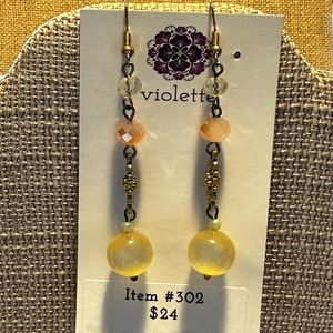 Unique Vintage Beaded Earrings #302 Handmade by Violette Grace